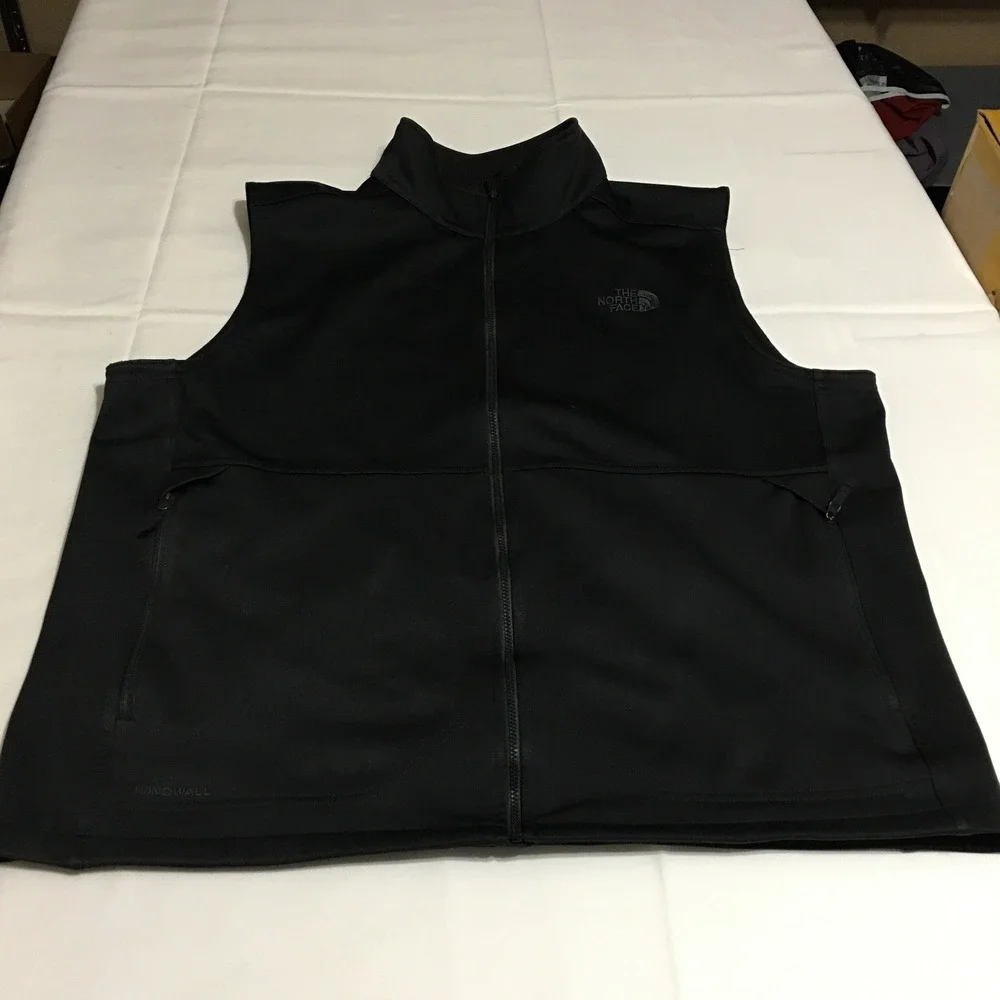 The North Face Windwall Vest Mens XL Black Full Zip Sleeveless Jacket